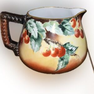 Hand-Painted Cherry Cider Pitcher